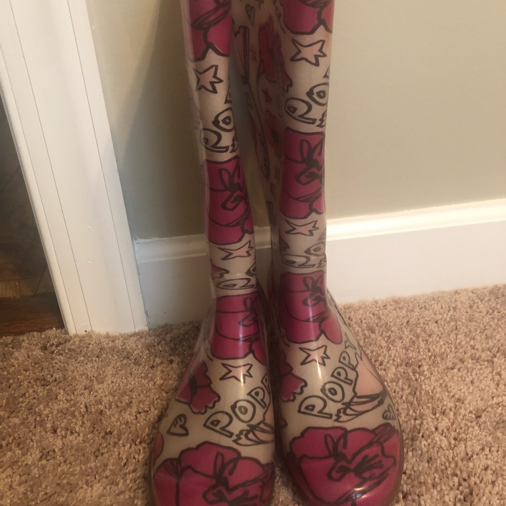 Coach Poppy rain boots - barely worn!